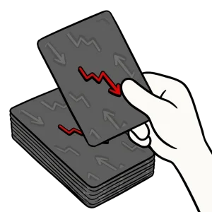 A hand drawing a card from the deck